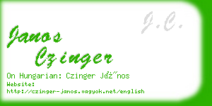 janos czinger business card